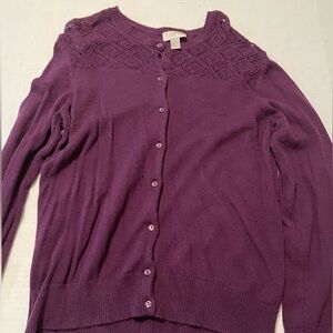 Ann Taylor Loft women’s cardigan sweater purple